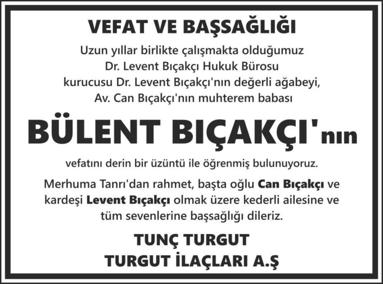 Başsağlığı ilanı gazete örnek görseli