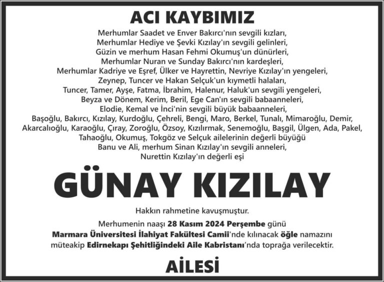 Gazete vefat ilanı örnek tasarımı