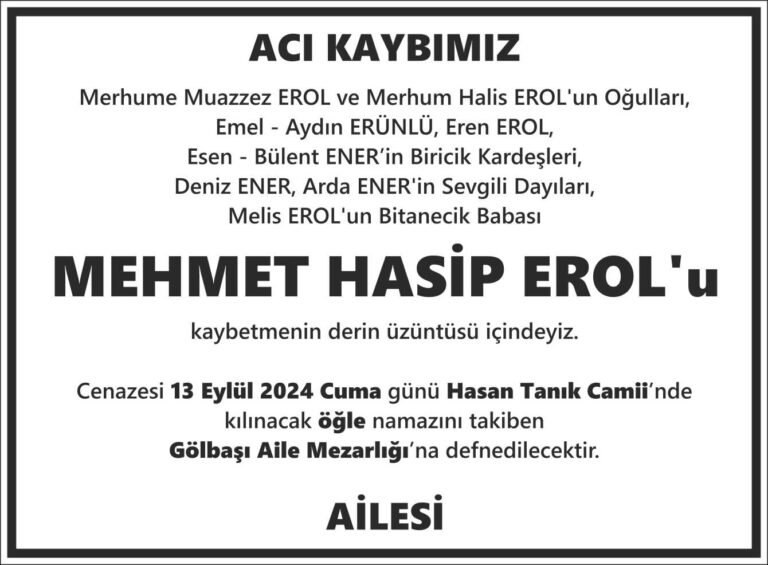 Gazeteye verilecek ölüm ve cenaze ilanı tasarım örneği