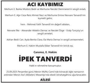Gazetede yayımlanan vefat ilanı örneği