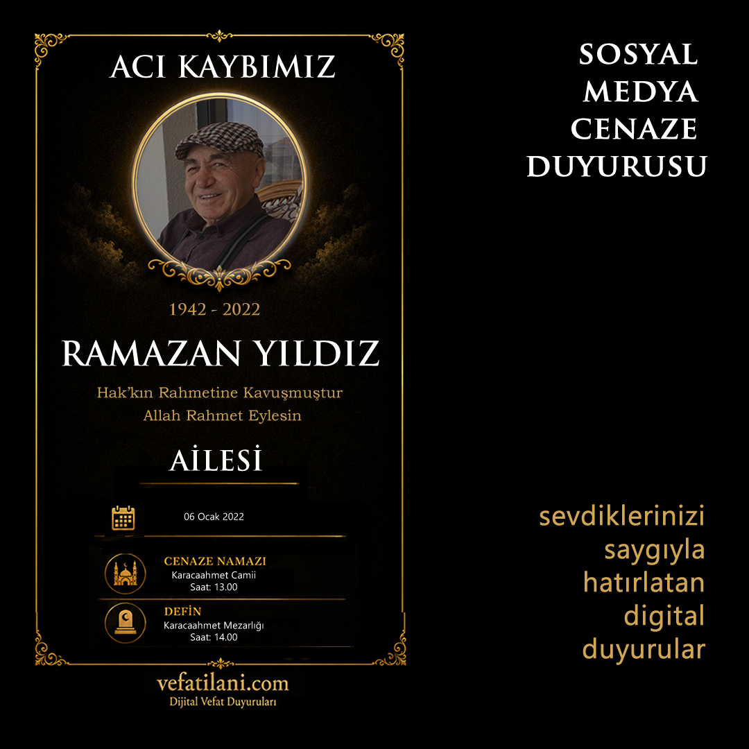 Sosyal medya cenaze duyurusu