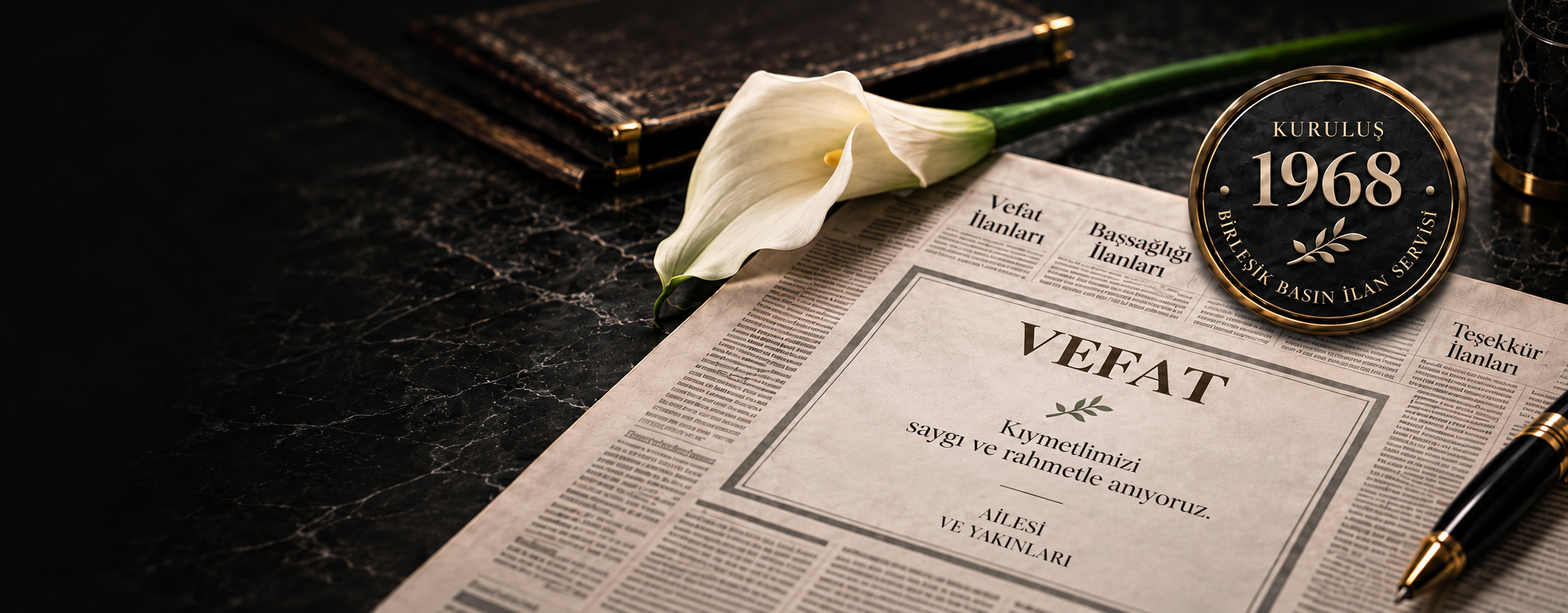 Gazeteye vefat, başsağlığı, anma ve teşekkür ilanı verme hizmeti