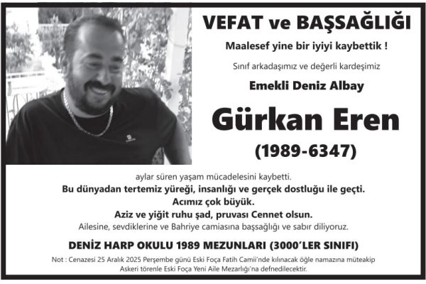 Ulusal gazetelerde yayımlanan vefat ilanı örneği